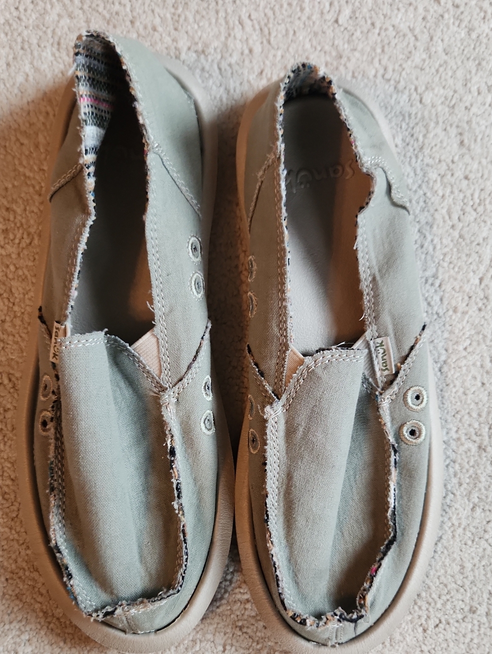 Sanuk Womens Hemp Loafer Shoes Slip On Shoes Memory foam - 8